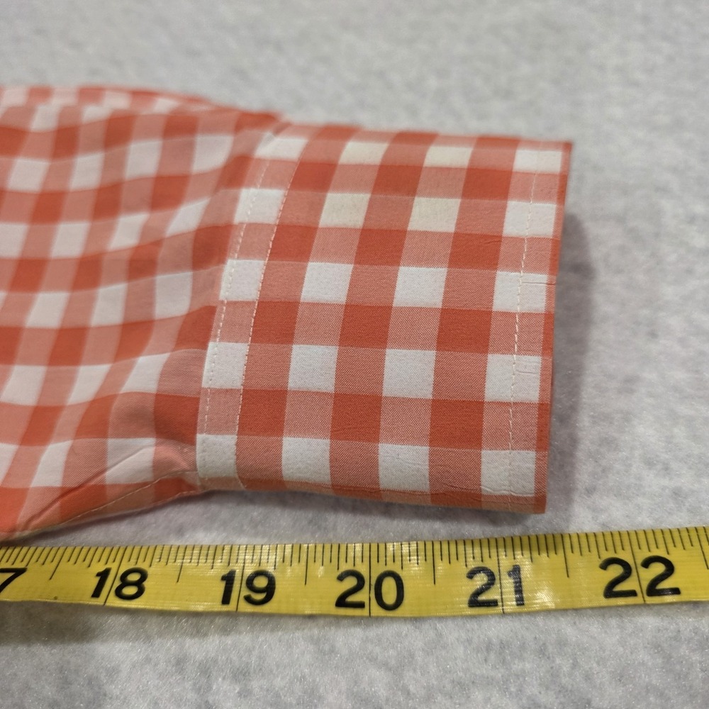 Bills Khakis Orange White Gingham Preppy Casual Long Sleeve Button Down XL Men's - Picture 8 of 8